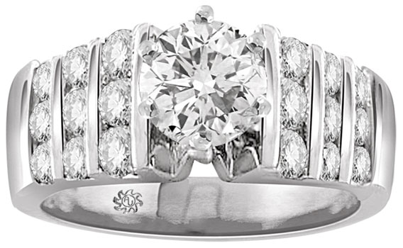 1.53 Carat Burbank Diamond 14Kt White Gold Engagement Ring