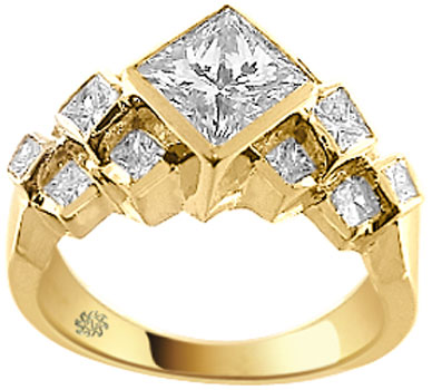 2.45 Carat Vega Diamond 14Kt Yellow Gold Engagement Ring