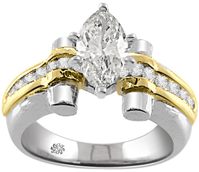 1.31 Carat Mirai Diamond 14Kt White Yellow Gold Engagement Ring