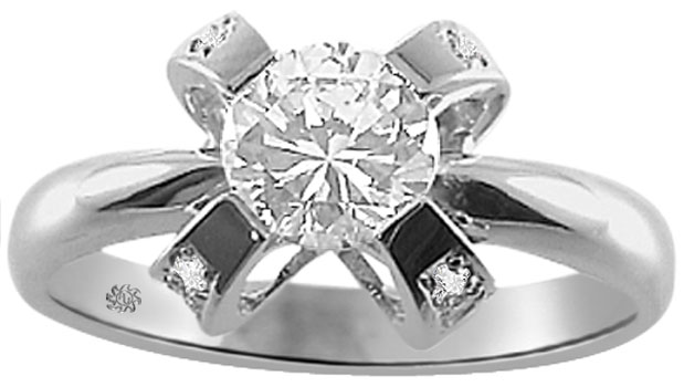 .95 Carat Adrina Diamond 14Kt White Gold Engagement Ring