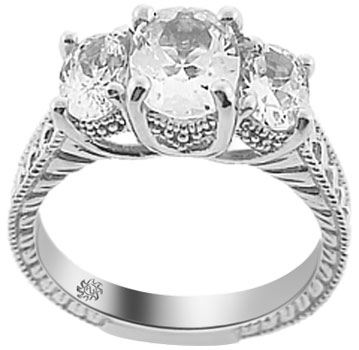 1.60 Carat Magnolia Diamond 14Kt White Gold Engagement Ring