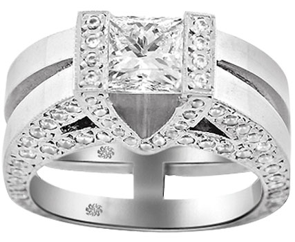 2.31 Carat Kenisha Diamond 14Kt White Gold Engagement Ring