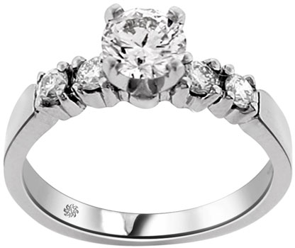 1.35 Carat Mila Diamond 14Kt White Gold Engagement Ring