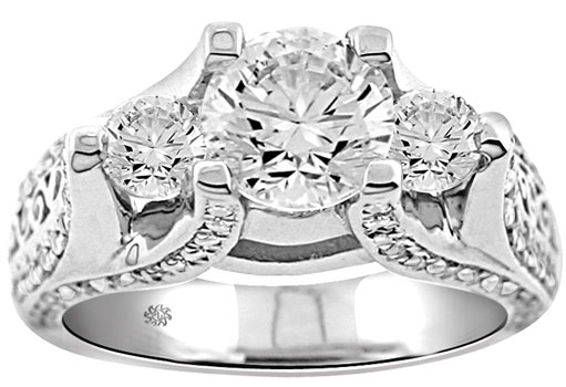 2.61 Carat Ladonna Diamond 14Kt White Gold Engagement Ring