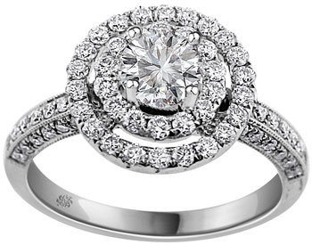 1.41 Carat Cleona Diamond 18Kt White Gold Engagement Ring