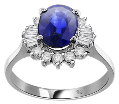 2.20 Carat Jasper Sapphire & Diamond Ring